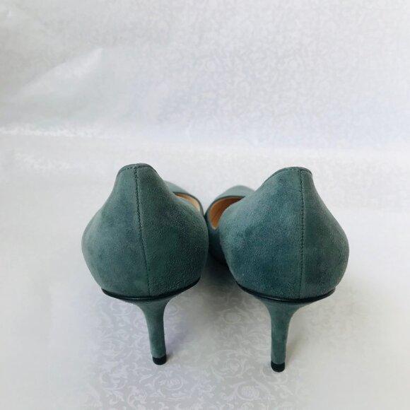 Giorgio Armani Pointed Toe Green Suede Heels Size EU 39 Made in Italy Pre-Owned - Picture 6 of 16